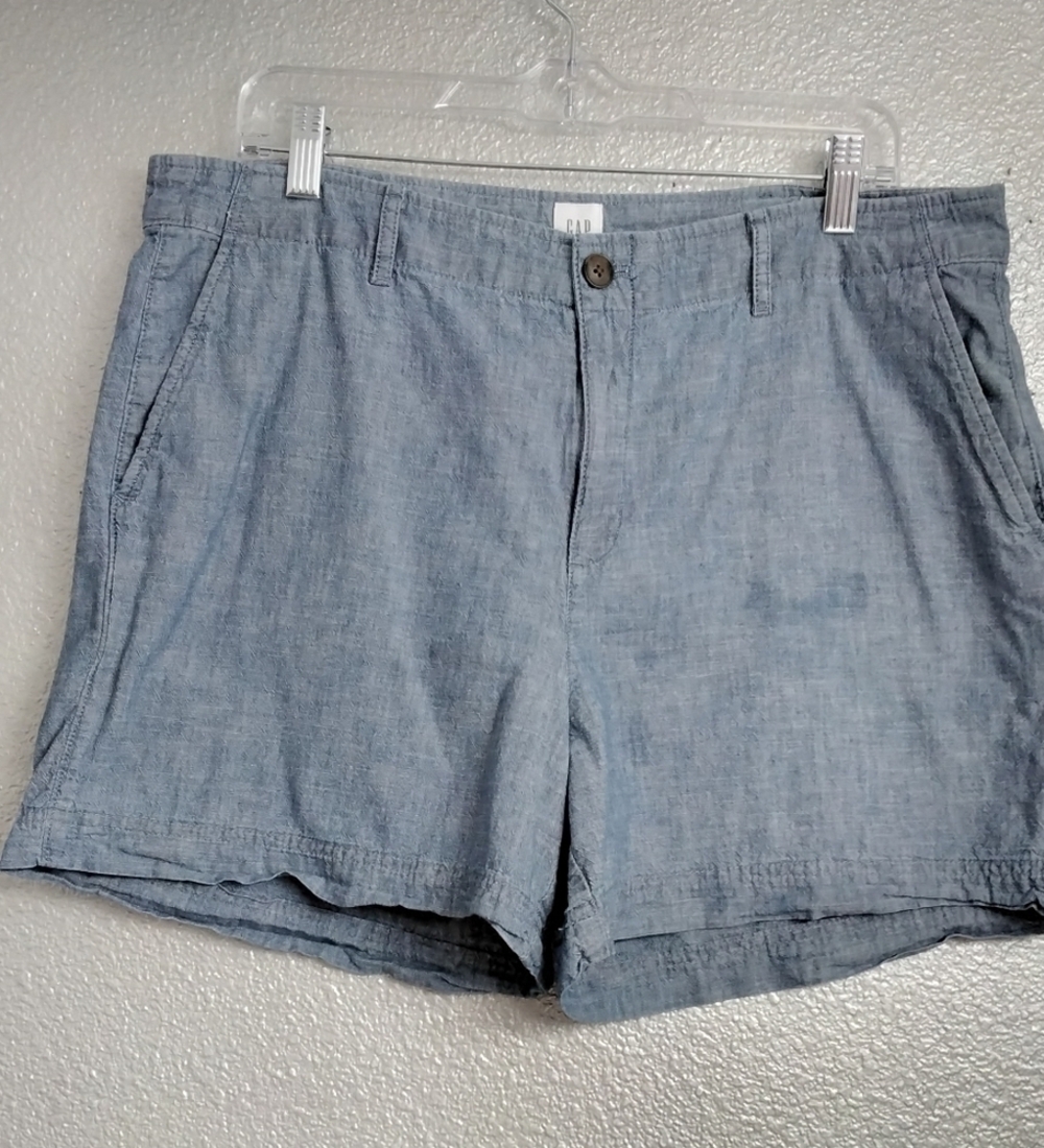 Gap 5" High Rise Chambray Shorts   Size 14